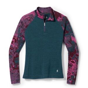 Smartwool Classic Thermal Merino Pattern 1/4 Zip Base Layer Top Small